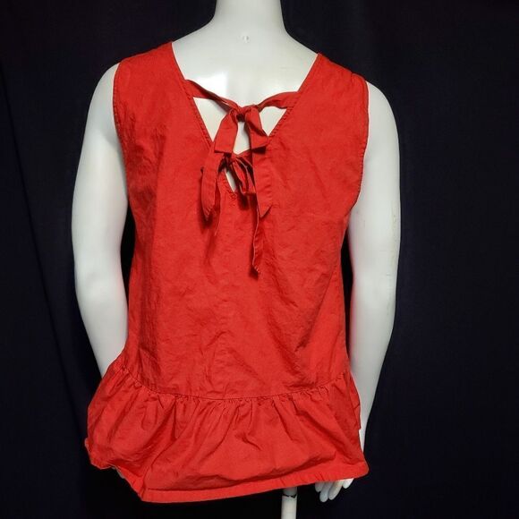 J. Crew Red Bow Back Peplum Tank Top (S) - Picture 5 of 6